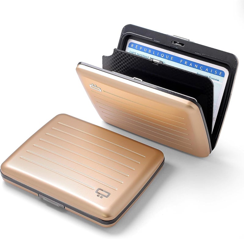 ÖGON -DESIGNS- Aluminum wallet, Large capacity with metal lock, RFID Protection against fraud and demagnetization, Smart Case OSLO Large model - Image 2